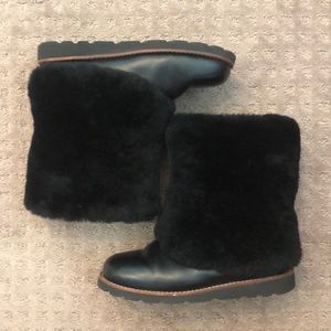 Black rolled over leather Ugg’s